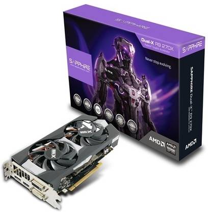 Sapphire AMD/ATI Radeon Dual-X R9 270X with Boost OC 2 GB 2 GB DDR5 Graphics Card