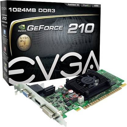 EVGA GeForce 210 DDR3 1 GB NVIDIA Chipset 64 bit 520 MHz Graphics Card
