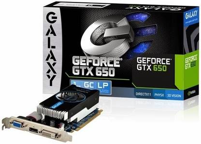 GALAXY GTX 650 1GB LP GDDR5 1 GB NVIDIA Chipset 128 bit 1110 MHz Graphics Card