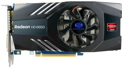 Sapphire Radeon HD 6850 GDDR5 1 GB AMD/ATI Chipset 256 bit 775 MHz Graphics Card