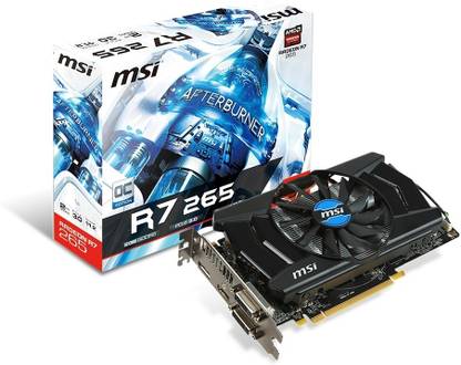 MSI R7 265 2GD5 OC GDDR5 2 GB AMD/ATI Chipset 925 MHz Graphics Card