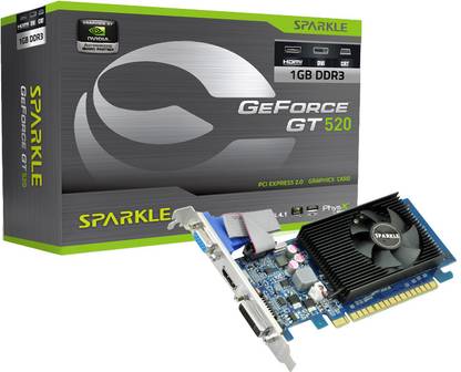 Sparkle GeForce GT 520 DDR3 1 GB NVIDIA Chipset 64 bit 810 MHz Graphics Card