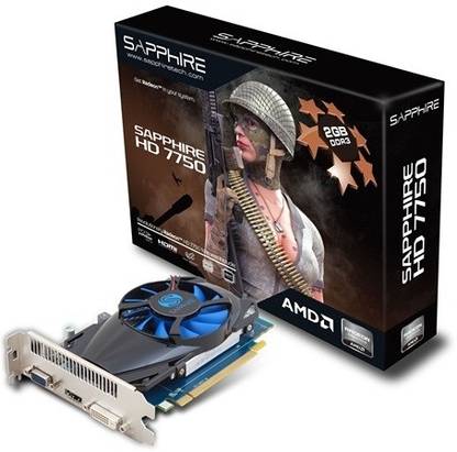 Sapphire Radeon HD 7750 DDR3 2 GB AMD/ATI Chipset 128 bit 800 MHz Graphics Card