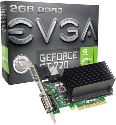 EVGA GT 720 DDR3 2 GB NVIDIA Chipset 64 bit 797 MHz Graphics Card
