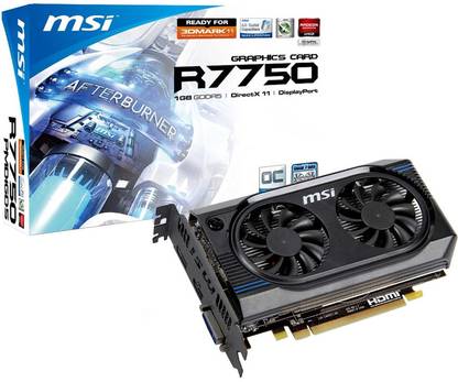 MSI R7750-PMD1GD5/OC GDDR5 1 GB AMD/ATI Chipset 128 bit 830 MHz Graphics Card