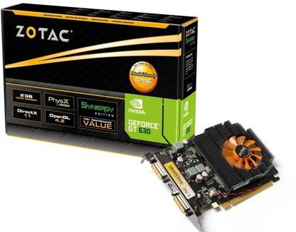 ZOTAC GeForce GT 630 Synergy Edition DDR3 2 GB NVIDIA Chipset 128 bit 810 MHz Graphics Card