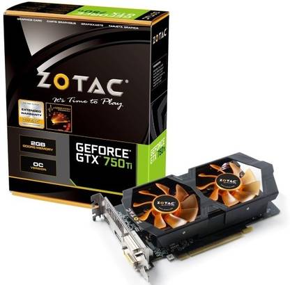 ZOTAC GTX 750Ti OC GDDR5 2 GB NVIDIA Chipset 128 bit 1046 MHz Graphics Card