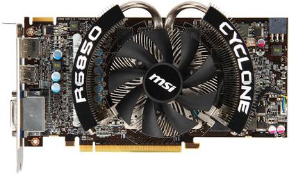 MSI R6850 Cyclone 1GD5 Power Edition/OC GDDR5 1 GB AMD/ATI Chipset 256 bit 860 MHz Graphics Card