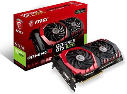 MSI GEOFORCE GTX 1070 8 GB DDR5 GDDR5 8 GB NVIDIA Chipset 256 bit 1582 MHz Graphics Card