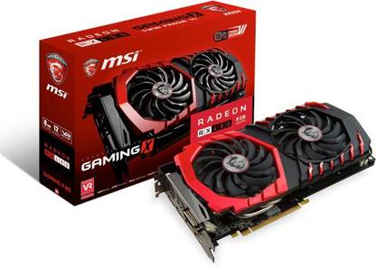 MSI Radeon RX480 GAMING X 8G GDDR5 8 GB AMD/ATI Chipset 256 bit 8100 MHz Graphics Card