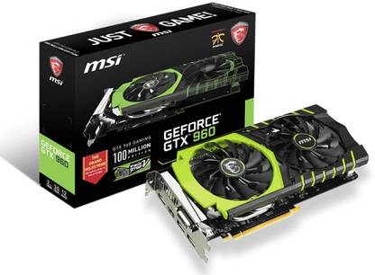 MSI Geforce GTX 960 Gaming 100ME GDDR5 2 GB NVIDIA Chipset 128 bit 7010 MHz Graphics Card