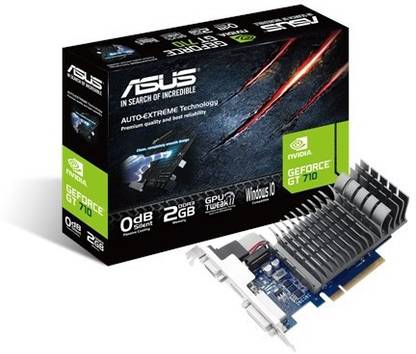 ASUS GeForce GT 710 GDDR3 2 GB NVIDIA Chipset 64 bit 810 MHz Graphics Card