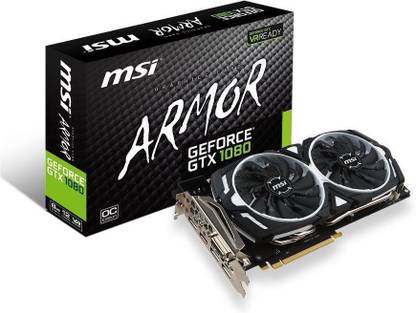 MSI GEFORCE® GTX 1080 ARMOR 8G OC GDDR5X 8 GB NVIDIA Chipset 256 bit 1797 MHz Graphics Card