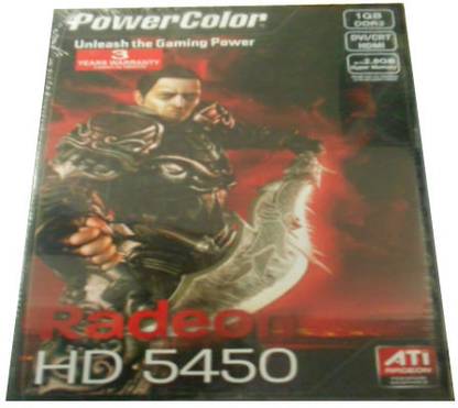 PowerColor Radeon HD5450 DDR3 1 GB AMD/ATI Chipset 64 bit 650 MHz Graphics Card
