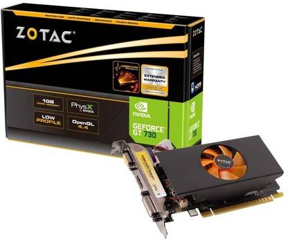 ZOTAC GT 730 DDR5 1 GB NVIDIA Chipset 64 bit 902 MHz Graphics Card