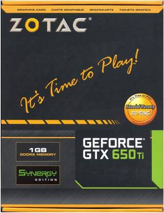 ZOTAC GTX 650 Ti 1GB GDDR5 1 GB NVIDIA Chipset 128 bit 941 MHz Graphics Card