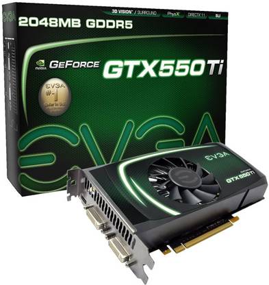EVGA GeForce GTX 550 Ti GDDR5 2 GB NVIDIA Chipset 192 bit 900 MHz Graphics Card