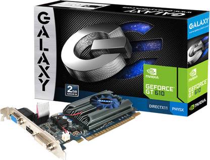 GALAXY GeForce GT 610 DDR3 2 GB NVIDIA Chipset 64 bit 810 MHz Graphics Card