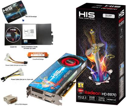 HIS Radeon HD 6970 GPU GDDR5 2 GB AMD/ATI Chipset 256 bit 880 MHz Graphics Card