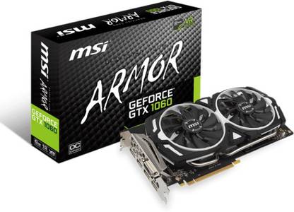 MSI GEFORCE® GTX 1060 ARMOR 6G OC GDDR5 6 GB NVIDIA Chipset 192 bit 8008 MHz Graphics Card