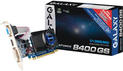 GALAXY Geforce 8400 GS DDR3 512 MB NVIDIA Chipset 64 bit 589 MHz Graphics Card