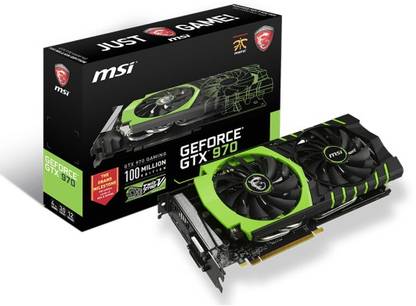 MSI Geforce GTX 970 Gaming 100ME GDDR5 4 GB NVIDIA Chipset 256 bit 7010 MHz Graphics Card