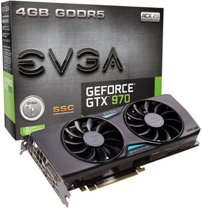 EVGA GeForce GTX970 SSC GDDR5 4 GB NVIDIA Chipset 256 bit 7010 MHz Graphics Card