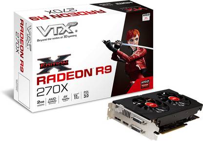 VTX3D Radeon R9 270X DDR5 2 GB AMD/ATI Chipset 256 bit 1030 MHz Graphics Card