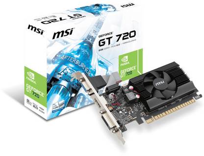 MSI GeForce GT 720 DDR3 2 GB NVIDIA Chipset 64 bit 1600 MHz Graphics Card