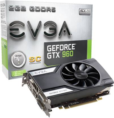 EVGA Geforce Gtx 960 Sc Gaming GDDR5 2 GB NVIDIA Chipset 128 bit 7010 MHz Graphics Card