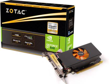 ZOTAC GT 640 DDR5 1 GB NVIDIA Chipset 64 bit 1046 MHz Graphics Card