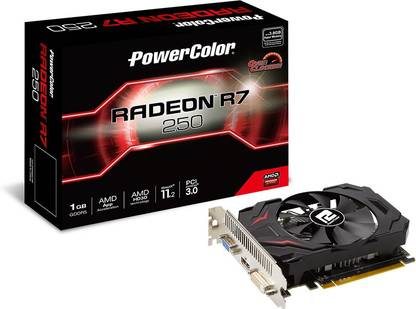 PowerColor R7 250 1GB DDR5 DDR5 1 GB AMD/ATI Chipset 128 bit 1050 MHz Graphics Card