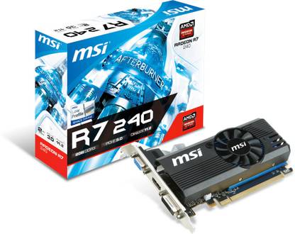 MSI R7 240 2GD3 LP DDR3 2 GB AMD/ATI Chipset 128 bit 730 MHz Graphics Card