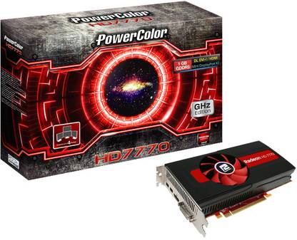 PowerColor HD 7770 GDDR5 1 GB AMD/ATI Chipset 128 bit 1000 MHz Graphics Card