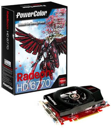 PowerColor Radeon HD6770 GDDR5 1 GB AMD/ATI Chipset 128 bit 850 MHz Graphics Card