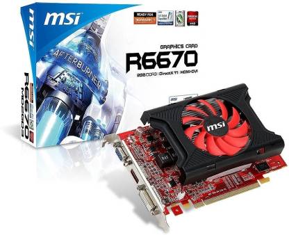 MSI NVIDIA R6670-MD2GD3 2 GB DDR3 Graphics Card