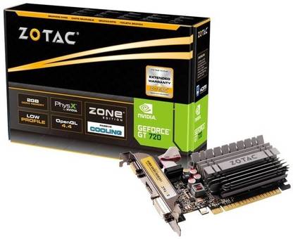 ZOTAC GT 720 DDR3 2 GB NVIDIA Chipset 64 bit 797 MHz Graphics Card