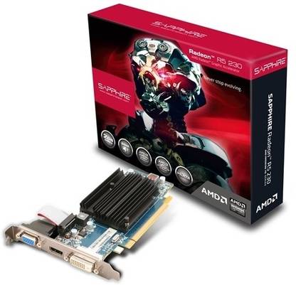 Sapphire R5 230 DDR3 2 GB AMD/ATI Chipset 64 bit 625 MHz Graphics Card