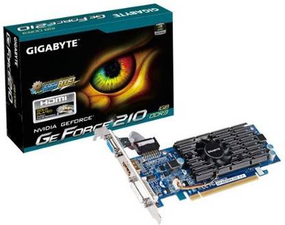 GIGABYTE GEFORCE GT 210 DDR3 1 GB NVIDIA Chipset 64 bit 1200 MHz Graphics Card