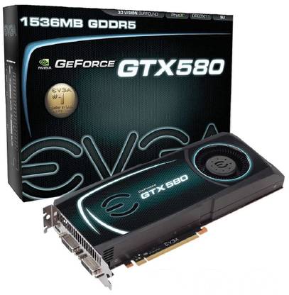 EVGA GeForce GTX 580 GDDR5 1.5 GB NVIDIA Chipset 384 bit 772 MHz Graphics Card