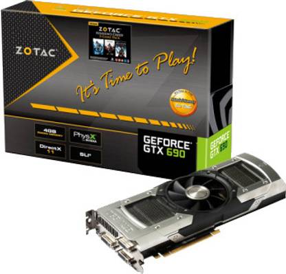 ZOTAC GeForce GTX 690 (ZT-60701-10P) DDR5 4 GB NVIDIA Chipset 512 bit 915 MHz Graphics Card