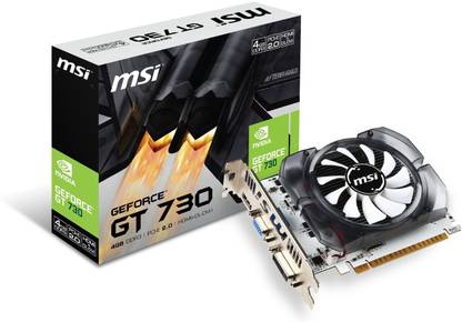 MSI GeForce GT 730 DirectX 12 N730-4GD3V2 4GB 128-Bit DDR3 GDDR3 4 GB NVIDIA Chipset 128 bit 700 MHz Graphics Card