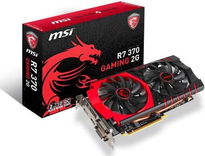 MSI R7 370 GAMING 2G GDDR5 2 GB AMD/ATI Chipset 256 bit 980 MHz Graphics Card