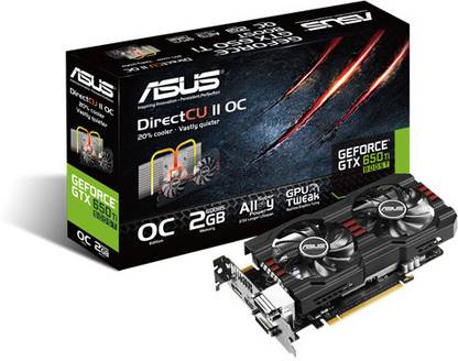 ASUS GeForce GTX 650 Ti Boost DDR5 2 GB NVIDIA Chipset 192 bit 1020 MHz Graphics Card