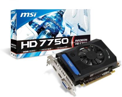 MSI R7750-PMD2GD3 GDDR3 2 GB AMD/ATI Chipset 128 bit 800 MHz Graphics Card