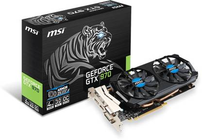 MSI GTX 970 4GD5T OC GDDR5 4 GB NVIDIA Chipset 256 bit 1102 MHz Graphics Card