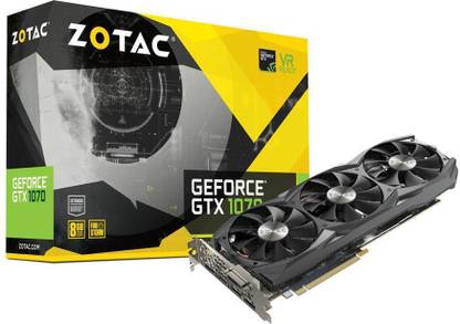 ZOTAC GEFORCE GTX 1070 8GB DDR5 GDDR5 8 GB NVIDIA Chipset 256 bit 1683 MHz Graphics Card