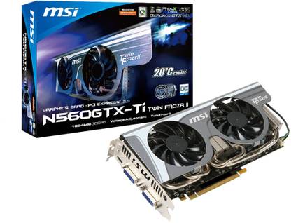 MSI N560GTX-Ti Twin Frozr II/OC GDDR5 1 GB NVIDIA Chipset 256 bit 880 MHz Graphics Card