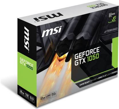 MSI GEFORCE GTX 1050 2GT OC GDDR5 2 GB NVIDIA Chipset 128 bit 7008 MHz Graphics Card