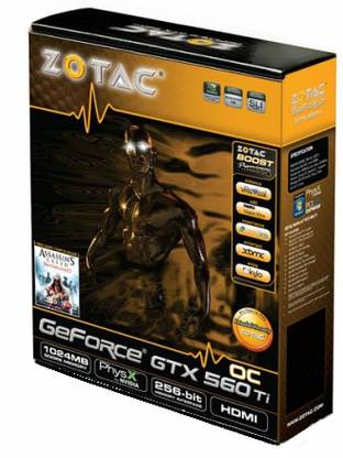 ZOTAC Geforce GTX 560 Ti OC Edition GDDR5 1 GB NVIDIA Chipset 256 bit 905 MHz Graphics Card